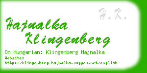 hajnalka klingenberg business card